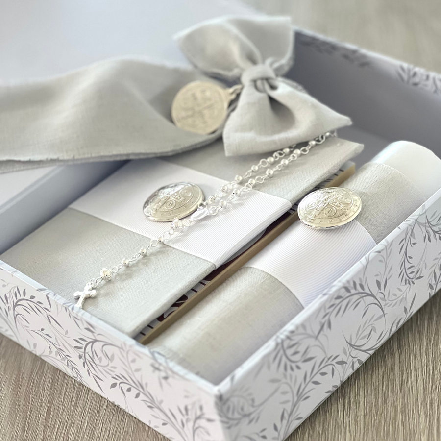 Set para Primera Comunión / Lino gris