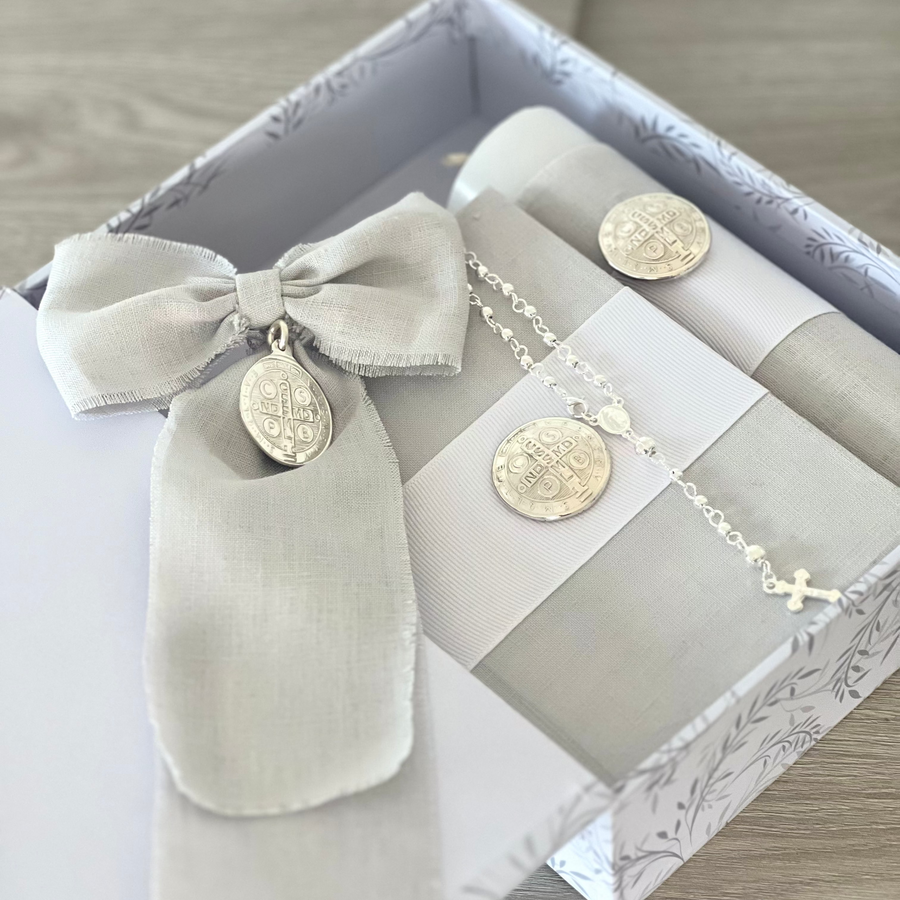 Set para Primera Comunión / Lino gris