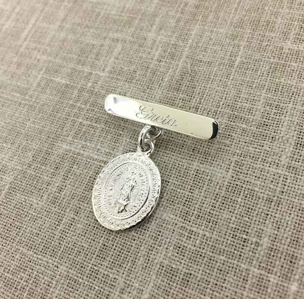 Medalla de plata Virgen de Guadalupe Mini con barra de plata